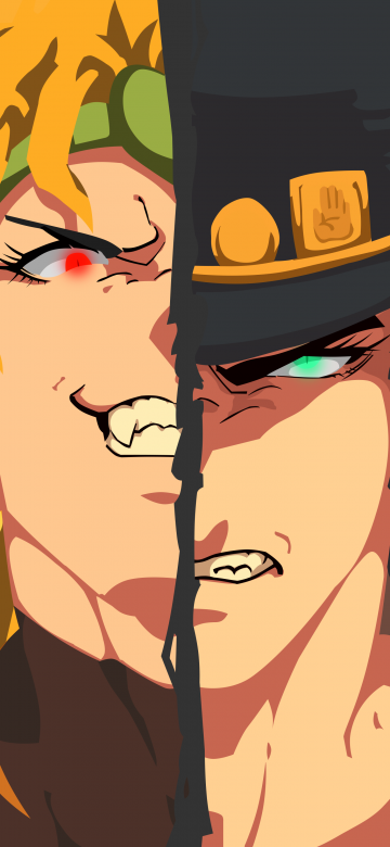 Dio Brando, Jotaro Kujo, JoJo's Bizarre Adventure, Minimalist, 5K