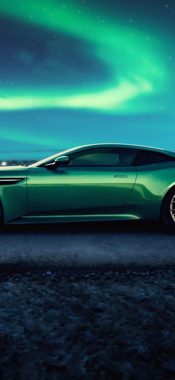 Aston Martin DB12, Luxury sports car, 5K, Aurora Borealis