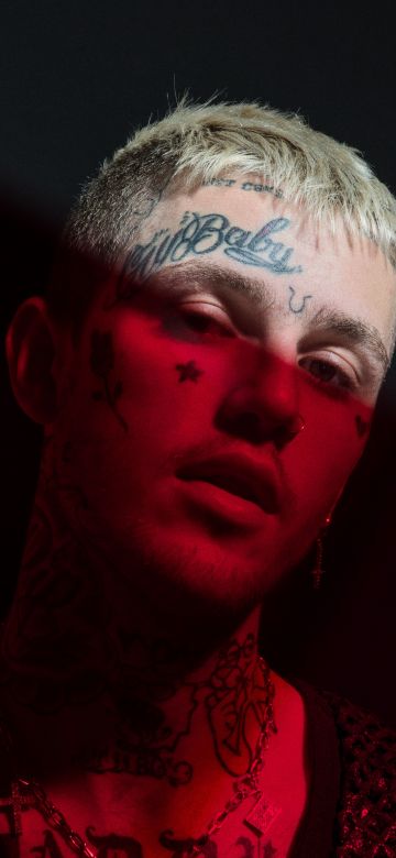 Lil Peep, 8K, American rapper, Dark background