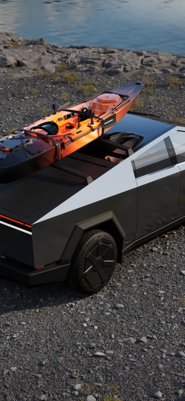 Tesla Cybertruck, Kayak, Electric pickup