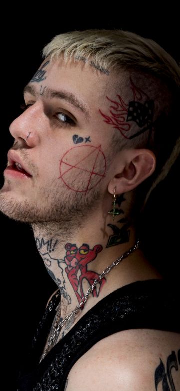 Lil Peep, American rapper, 5K, 8K, Black background