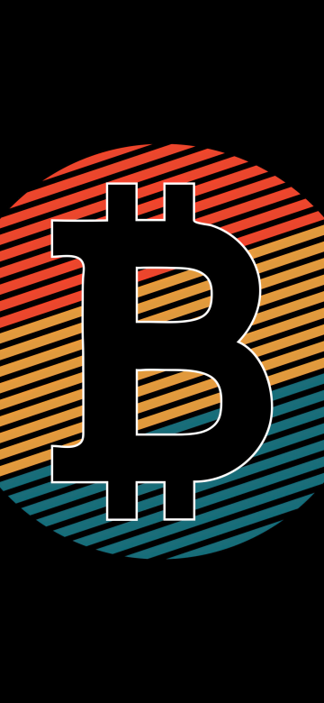 Bitcoin, Logo, 8K, Black background, 5K, Minimalist, AMOLED