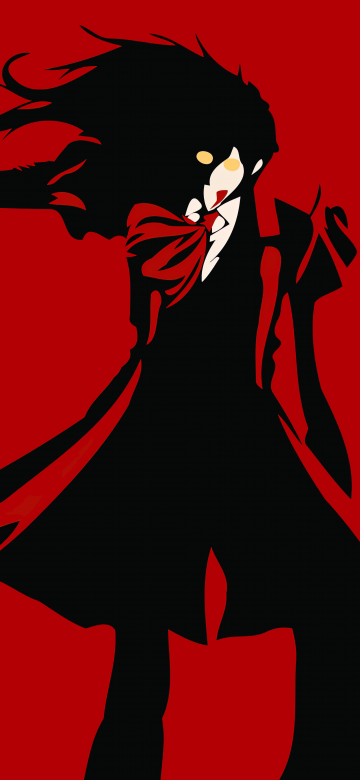 Alucard, Minimal art, Hellsing, Red background, 5K, 8K