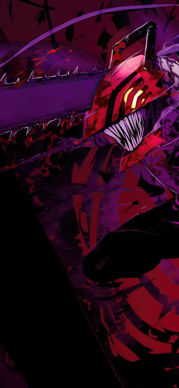 Denji, Artwork, Chainsaw Man, Purple