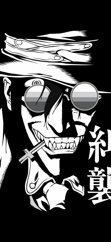 Alucard, AMOLED, Evil laugh, Hellsing, 5K, Black background