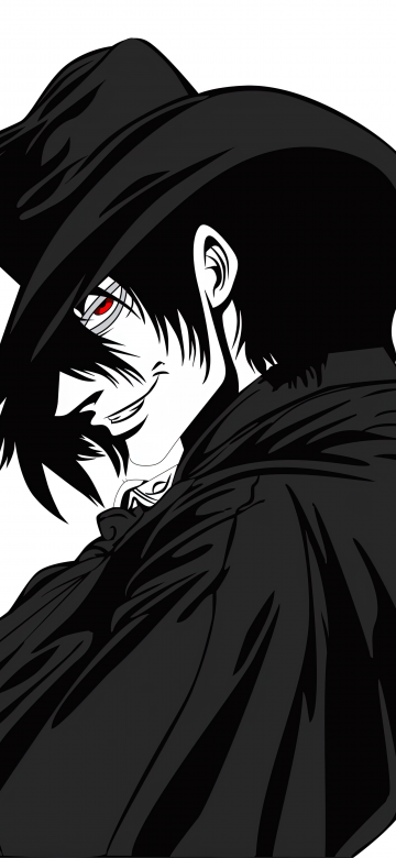 Hellsing, 8K, Alucard, Minimalist, Black and White, Monochrome, 5K