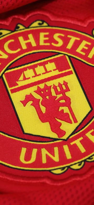 Manchester United, 5K, Red background, Football club, Logo