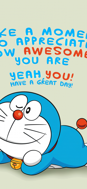 Awesome, Doraemon, Have a great day, Adorable, Cartoon, 5K