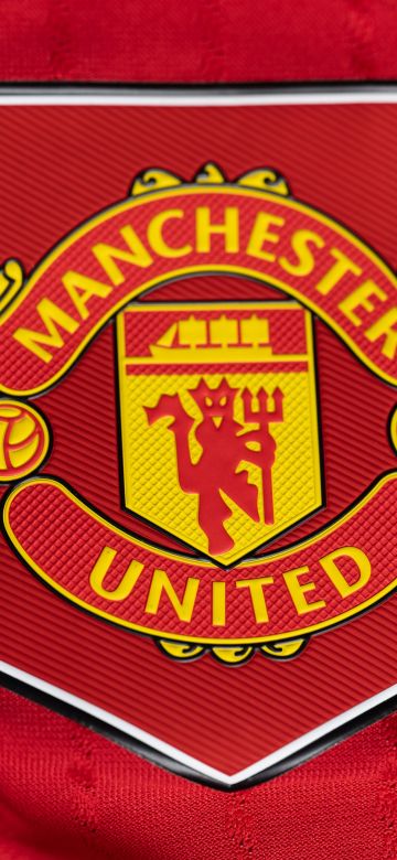 Manchester United, 5K, Football club, Red background, Logo