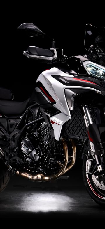 Benelli TRK 702, Adventure motorcycles, 2024, Black background, 5K, 8K