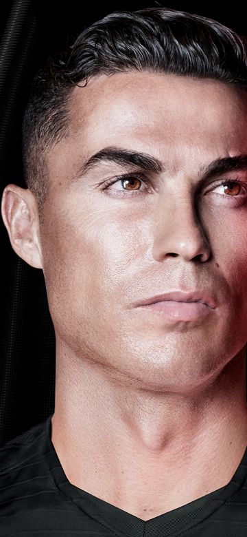 Cristiano Ronaldo, Black background, 5K, Dark theme