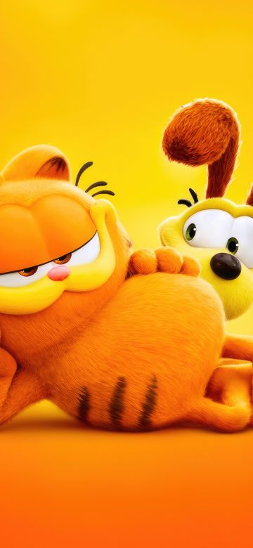 The Garfield Movie, Odie, 5K, Animation movies, 2024 Movies, Yellow background