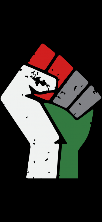 Palestine, Fist, 5K, Black background, AMOLED