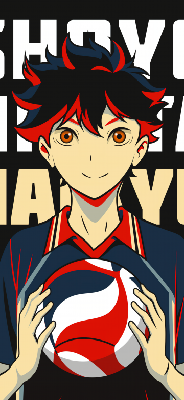 Shoyo Hinata, Volleyball, 8K, Pop Art, Haikyuu, Dark background, 5K