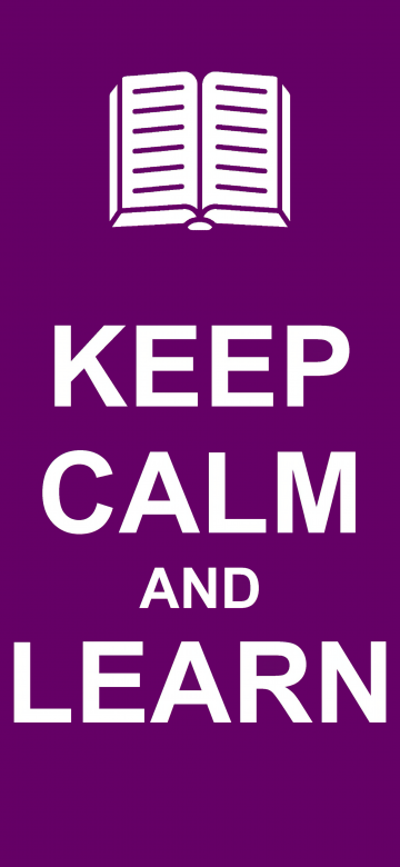 Keep Calm, Learn, Purple background, 5K, 8K, Popular quotes, Minimalist, Study