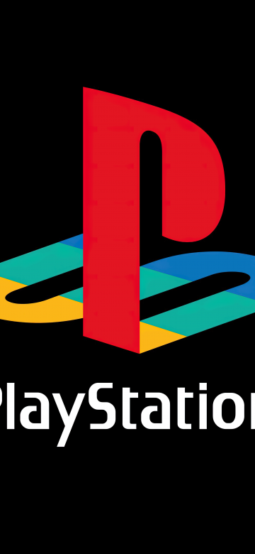 PlayStation, Logo, 8K, AMOLED, Black background, 5K