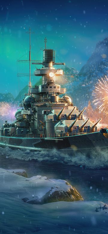 World of Warships, Christmas special, Fireworks, 5K