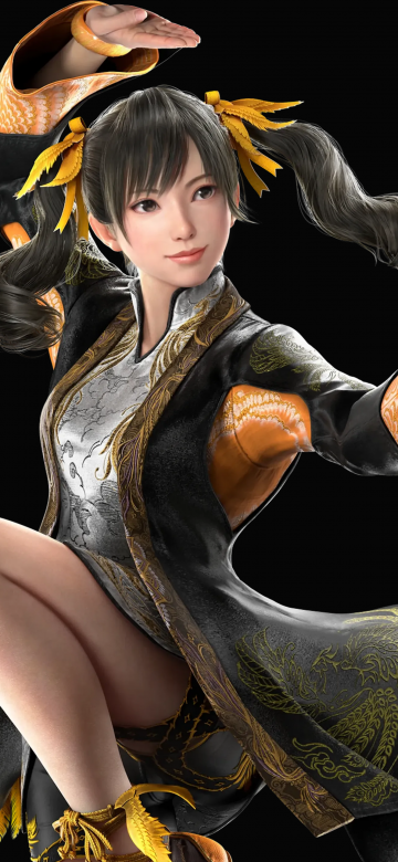 Ling Xiaoyu, Tekken 8, 5K, Black background, AMOLED, Female character