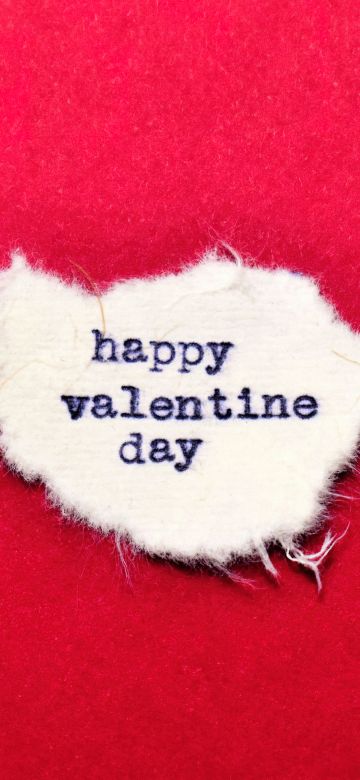 Happy Valentine's Day, Paper, Red background, February 14th, 5K