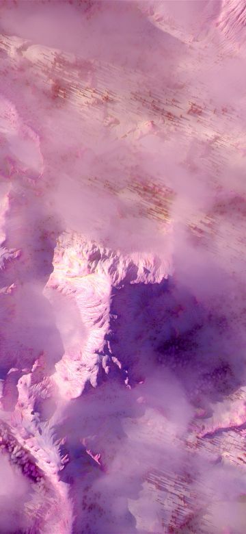 Infrared, Mountain range, Aerial view, 5K, Above clouds, Digital Art