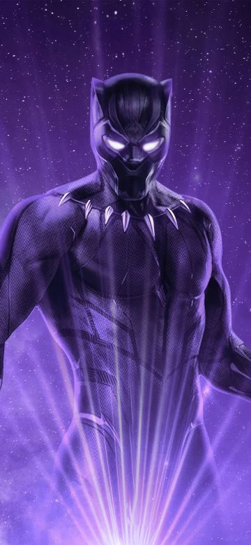 Black Panther, Purple aesthetic, Fan Art, 5K