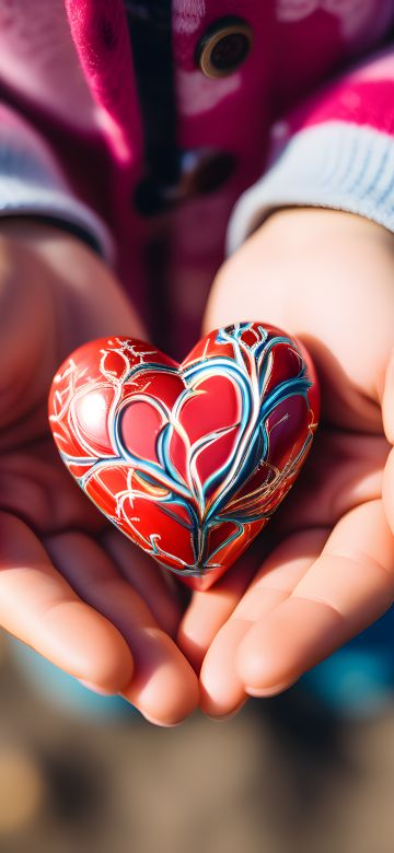 Valentine, Love heart, Palm, Hands together