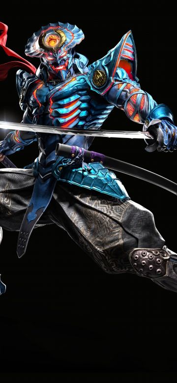 Yoshimitsu, Tekken 8, 5K, 8K, Black background, AMOLED