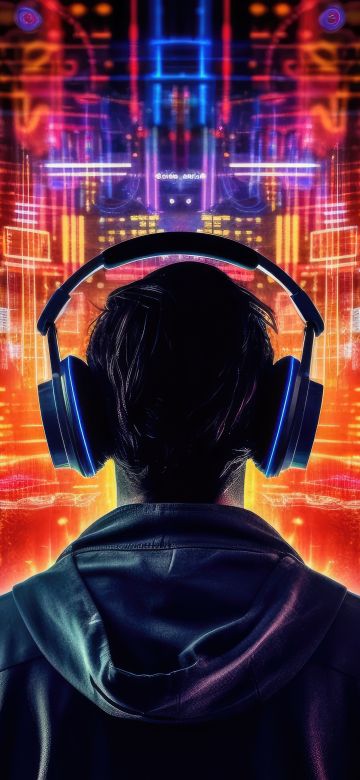 DJ, Surreal, Man, Digital Art, AI art, Vibrant, 5K