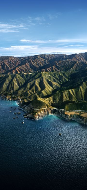 Big Sur, Mountains, Daylight, Blue Sky, macOS Big Sur, Stock, California, 5K