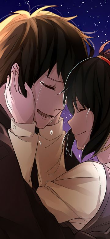 Kimi no Na wa, Anime couple, Mitsuha Miyamizu, Taki Tachibana, Your Name, 5K