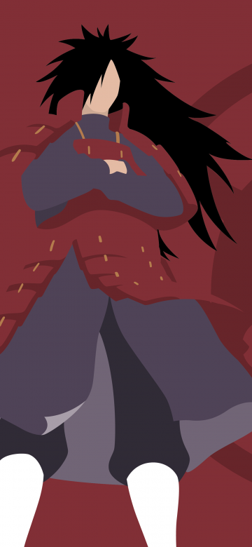 Madara Uchiha, Mangekyo Sharingan, Minimalist, Naruto, Red background, 5K