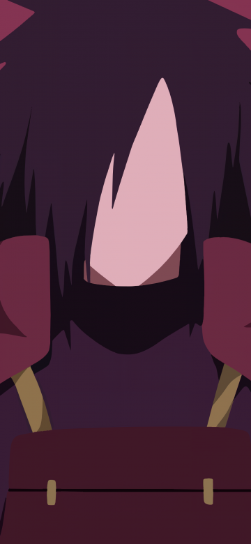 Madara Uchiha, Faceless, Minimalist, Naruto, Maroon background, 5K