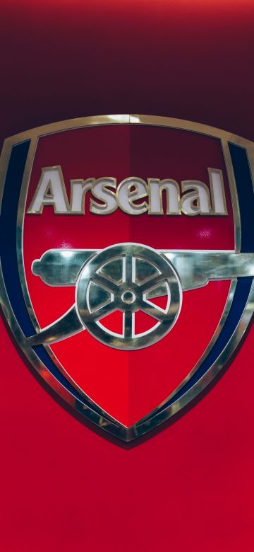 Arsenal FC, 8K, Logo, Football club, Red background, 5K