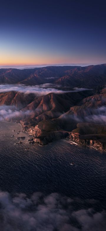 Big Sur, Sunrise, Mountains, Clouds, Morning, macOS Big Sur, Daylight, Stock, California, 5K