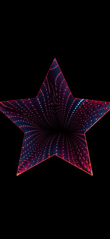 Star, Neon, Black background, 5K, 8K, AMOLED