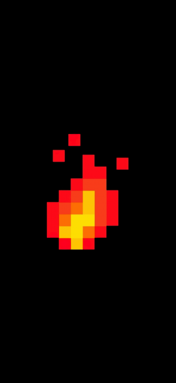 Fire, Pixel art, Black background, 5K