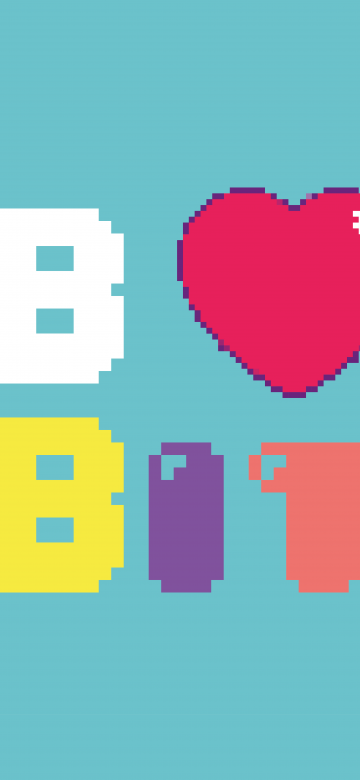 Red heart, Pixel background, Pastel cyan, 5K, 8K, 10K, 12K, Retro style, Vector art