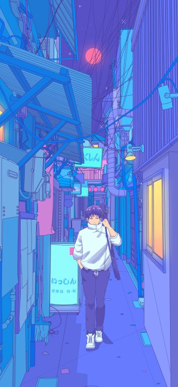 Yuta Okkotsu, Japanese, Street, Artwork, Vaporwave, Lofi, Synthwave