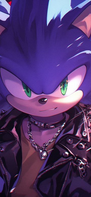 Sonic, Punk rock, 5K, AI art