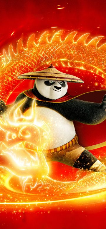 Kung Fu Panda 4, Dragon, Fire, 5K, 2024 Movies, Animation movies