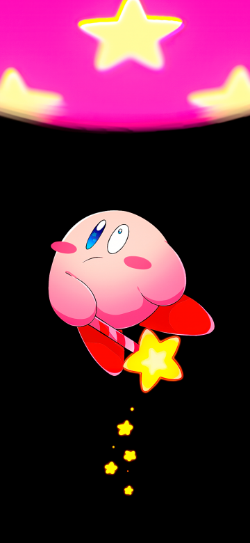 Kirby, AMOLED, Stars, Black background, 5K