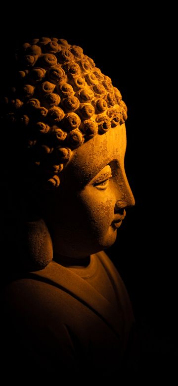 Gautama Buddha, Statue, Lord Buddha, Black background, 5K, Buddhism, Spiritual