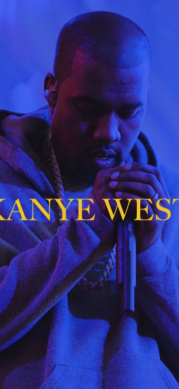 Kanye West, Live concert, 5K, Blue background, American rapper