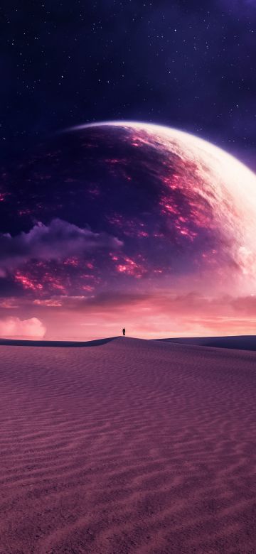 Dreamy, Desert, Planet, Surrealism, 5K, Dune, Stars in sky