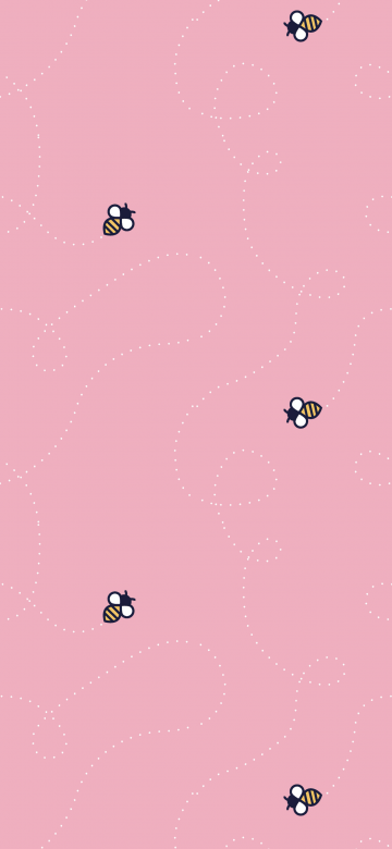 Spring, Bees, Minimalist, Pastel pink, 5K, Pattern