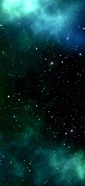 Stars in sky, Galaxy, Cosmos, 5K, Emerald green