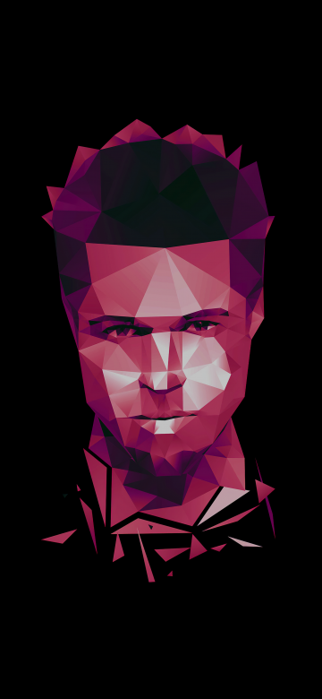 Brad Pitt, AMOLED, 5K, 8K, Black background, Low poly