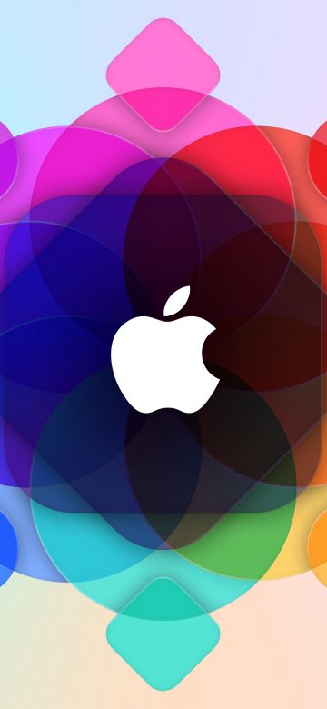 Apple logo, WWDC, Colorful, Gradient background, 5K, Pastel background