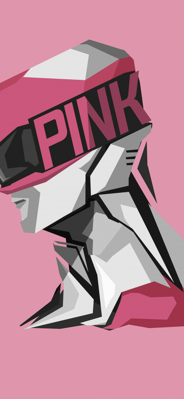 Pink Ranger, Power Rangers, Pink background, Minimal art, 5K, 8K