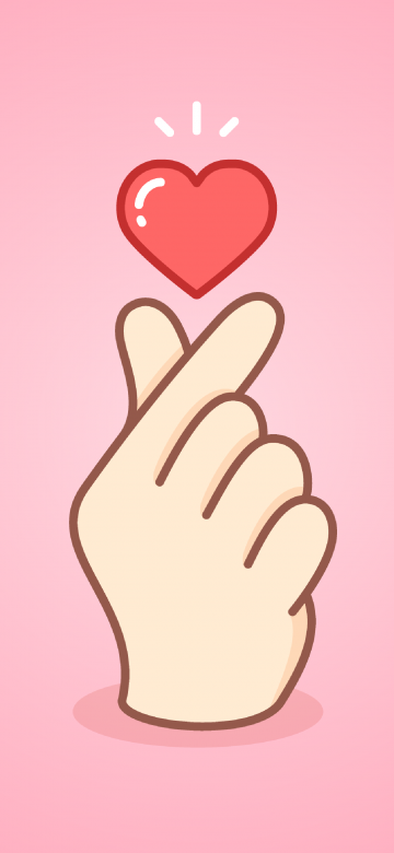 Finger heart, Pink aesthetic, Red heart, K-pop, 5K